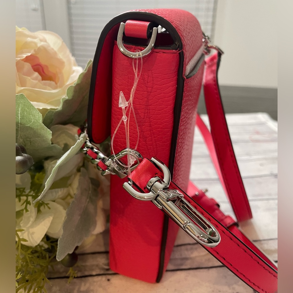 NEW MICHAEL KORS Jet Set SMALL NS PHONE CHAIN CROSSBODY SHOULDER Bag, Geranium - Picture 12 of 15